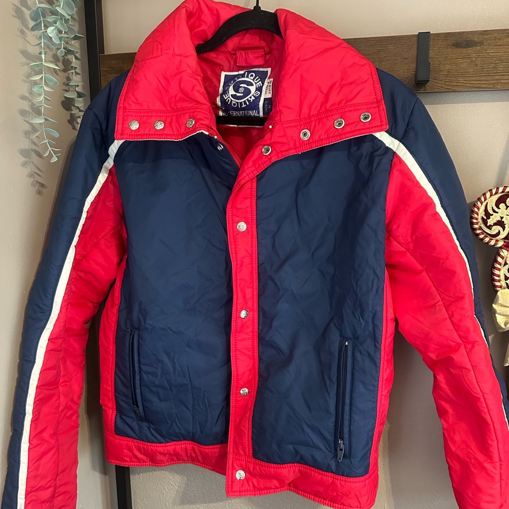 Stylish Red and Blue Vintage Men's Jacket